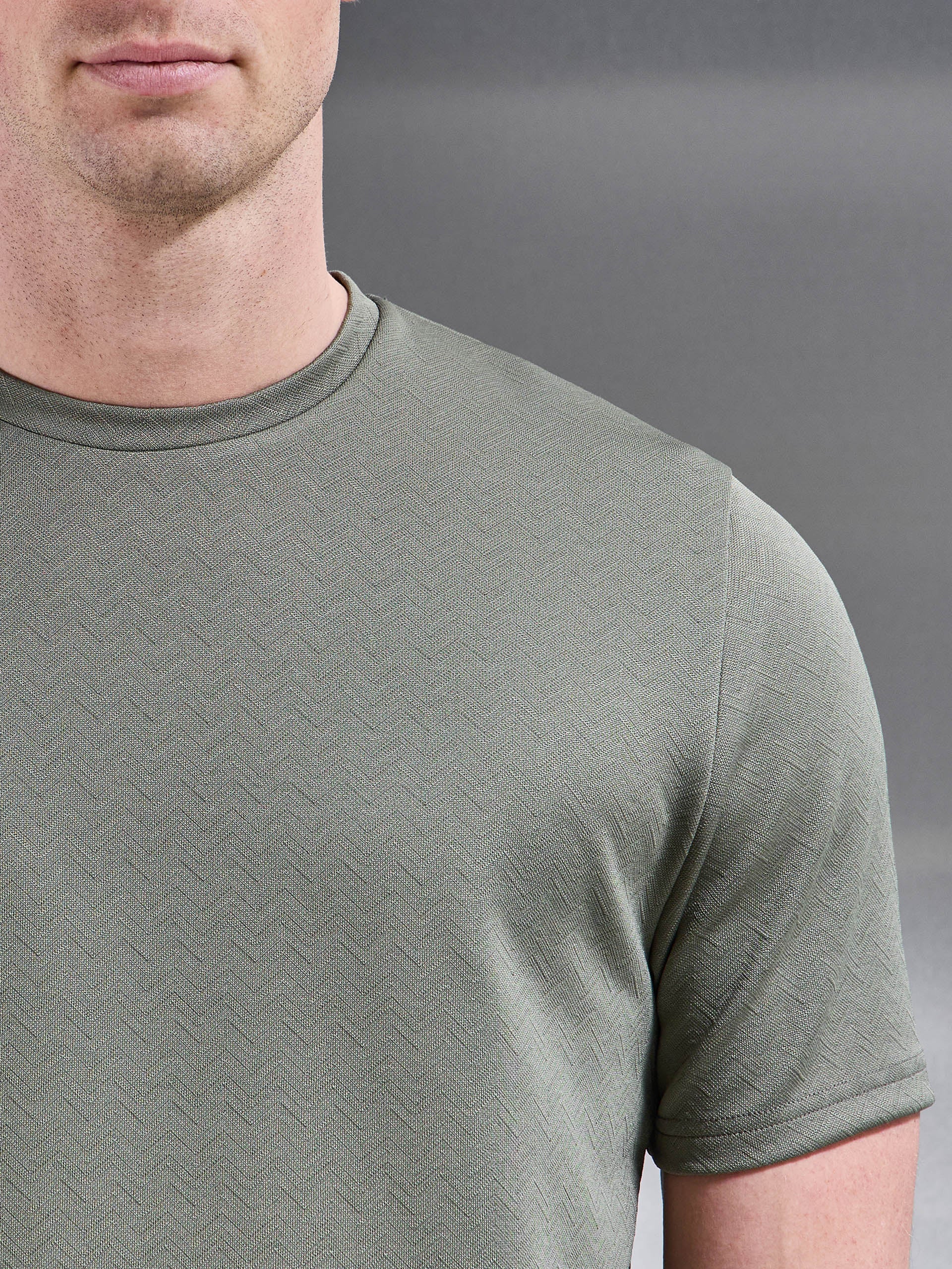 Textured Interlock T-Shirt in Sage
