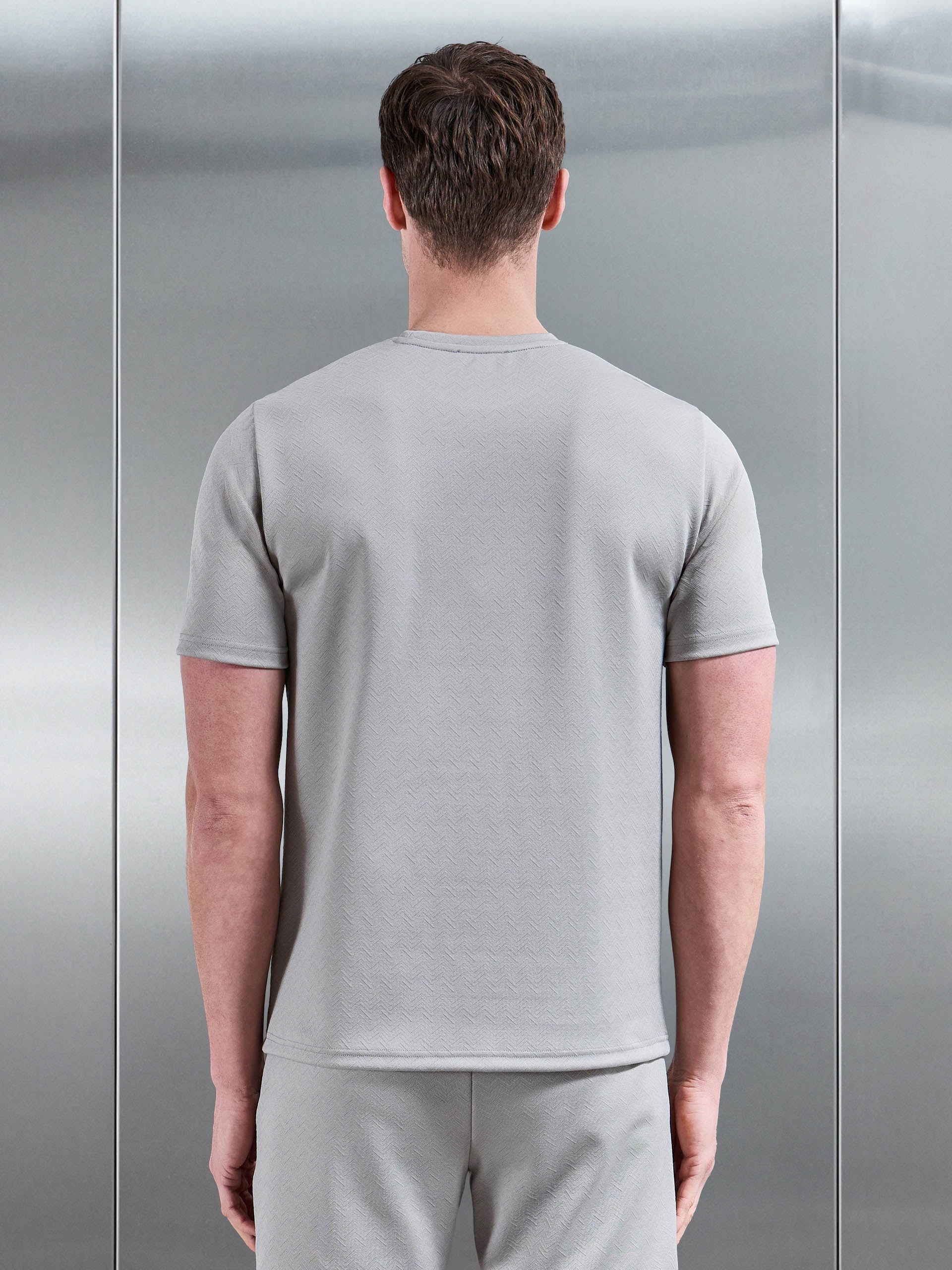 Textured Interlock T-Shirt in Stone